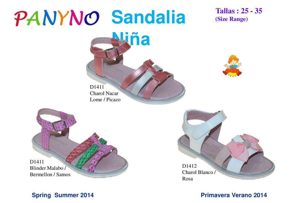 Sandalia Niña Tallas : (Size Range) Spring Summer 2014