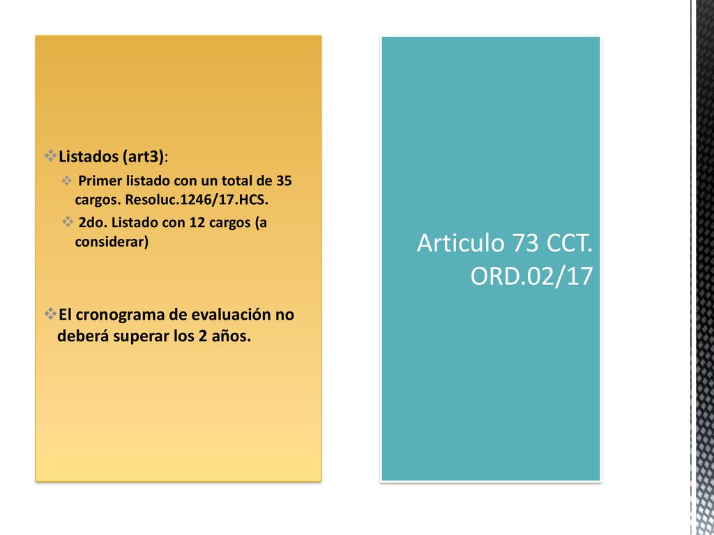 Articulo 73 CCT. ORD.02/17 Listados (art3):