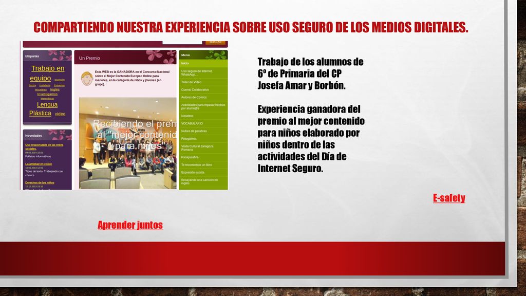 Compartiendo nuestra experiencia sobre uso seguro de los medios digitales.