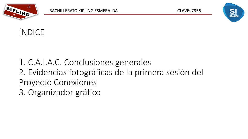 ÍNDICE 1. C. A. I. A. C. Conclusiones generales 2