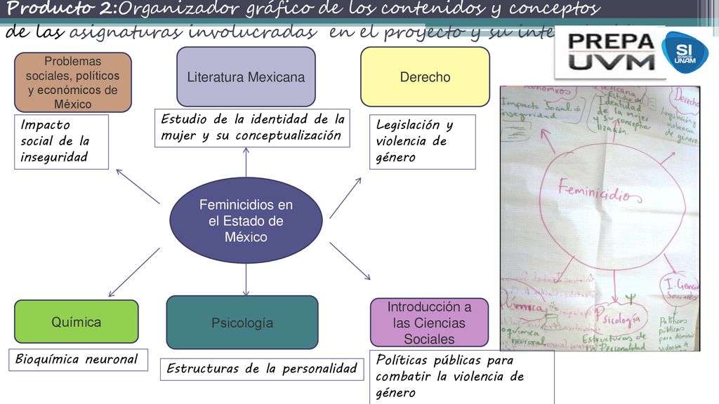 Producto 2:Organizador gráfico de los contenidos y conceptos de las asignaturas involucradas en el proyecto y su interrelación.