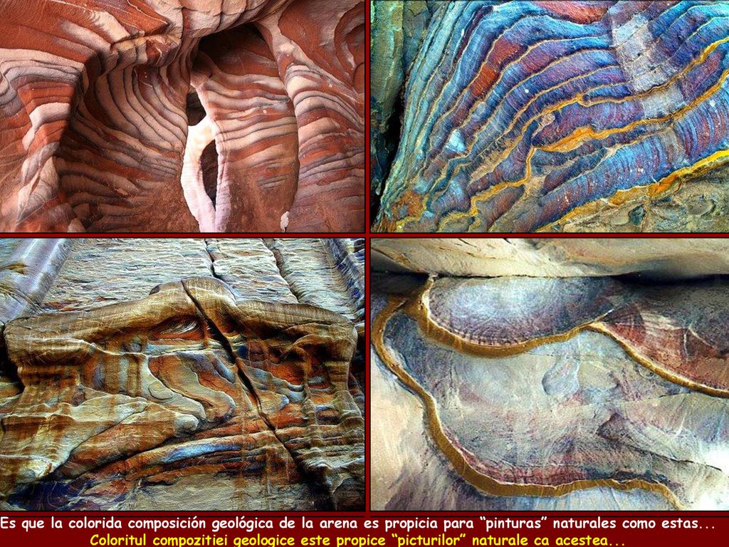 Es que la colorida composición geológica de la arena es propicia para pinturas naturales como estas...