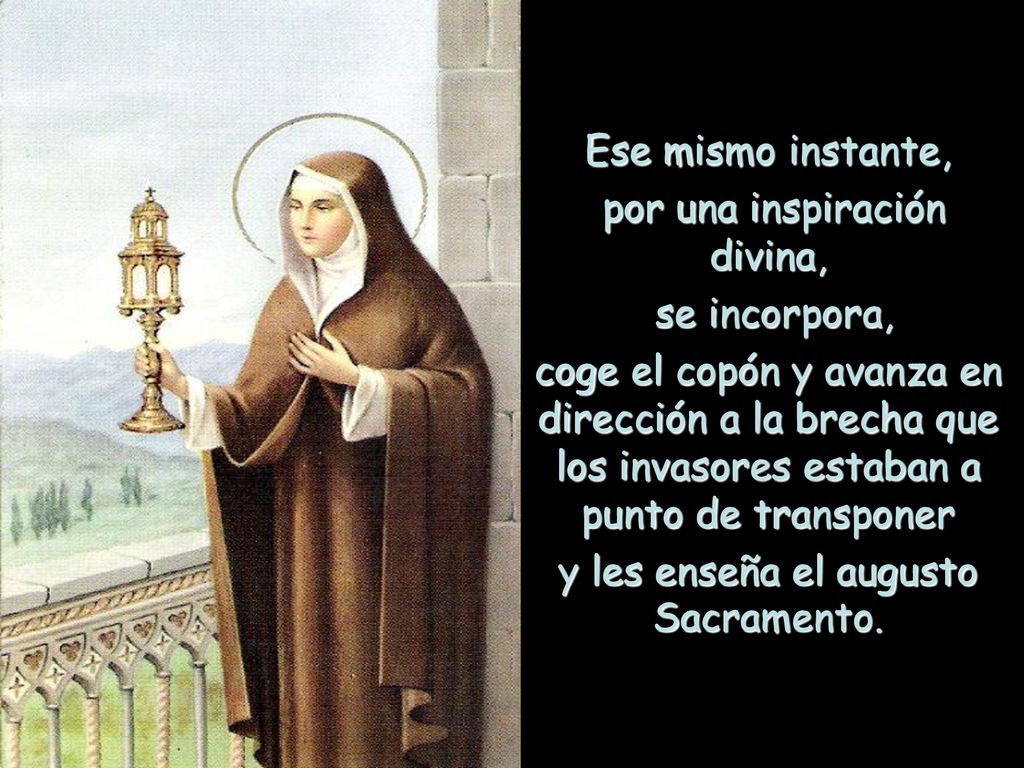 por una inspiración divina, se incorpora,