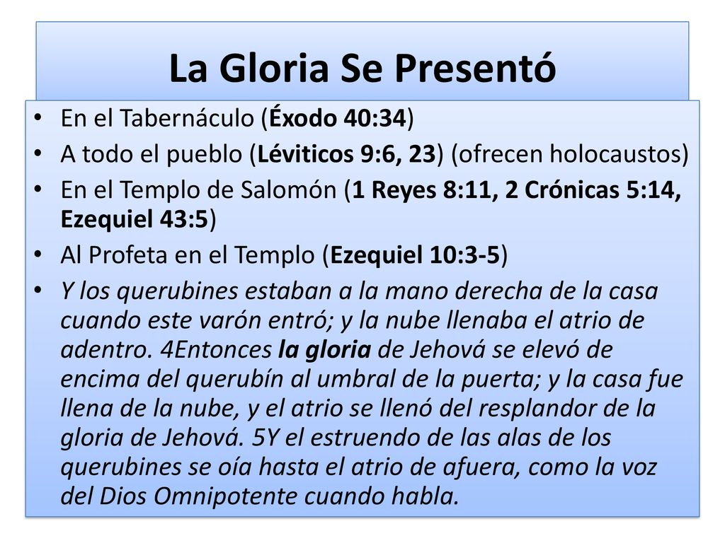 La Gloria Se Presentó En el Tabernáculo (Éxodo 40:34)