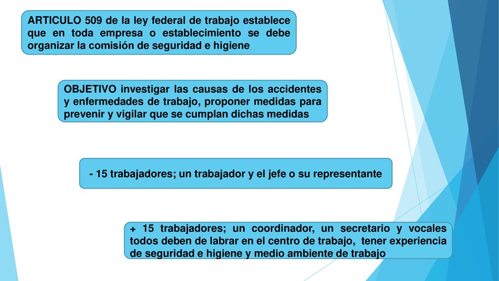- 15 trabajadores; un trabajador y el jefe o su representante