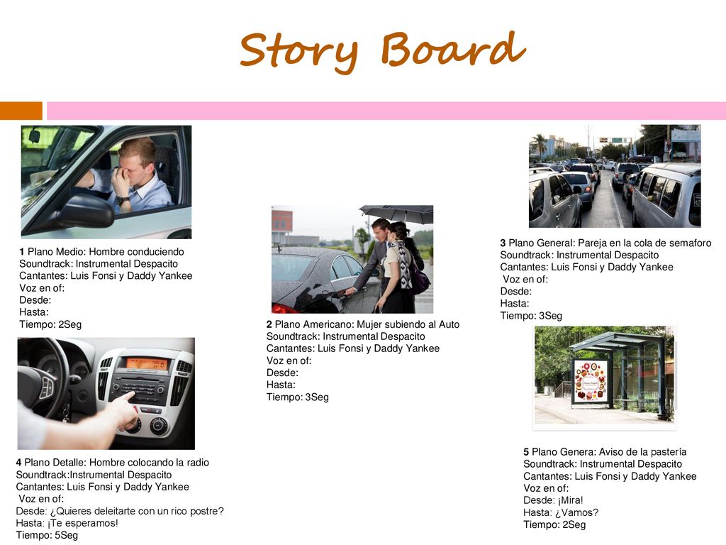 Story Board 3 Plano General: Pareja en la cola de semaforo