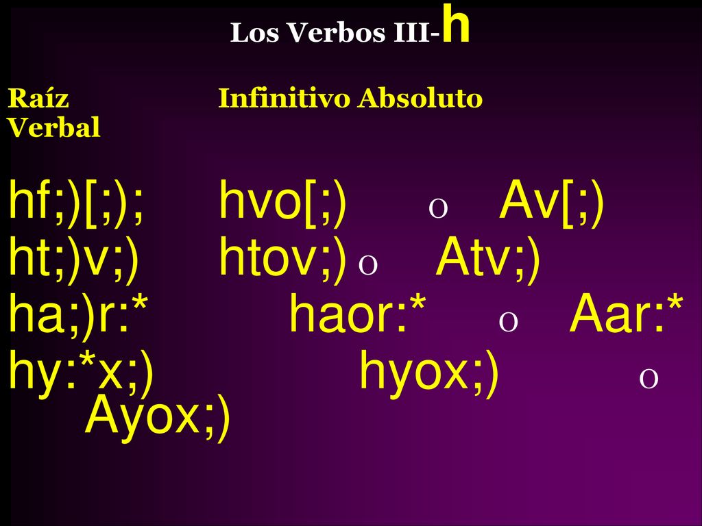 hf;)[;); hvo[;) O Av[;) ht;)v;) htov;) O Atv;) ha;)r:* haor:* O Aar:*