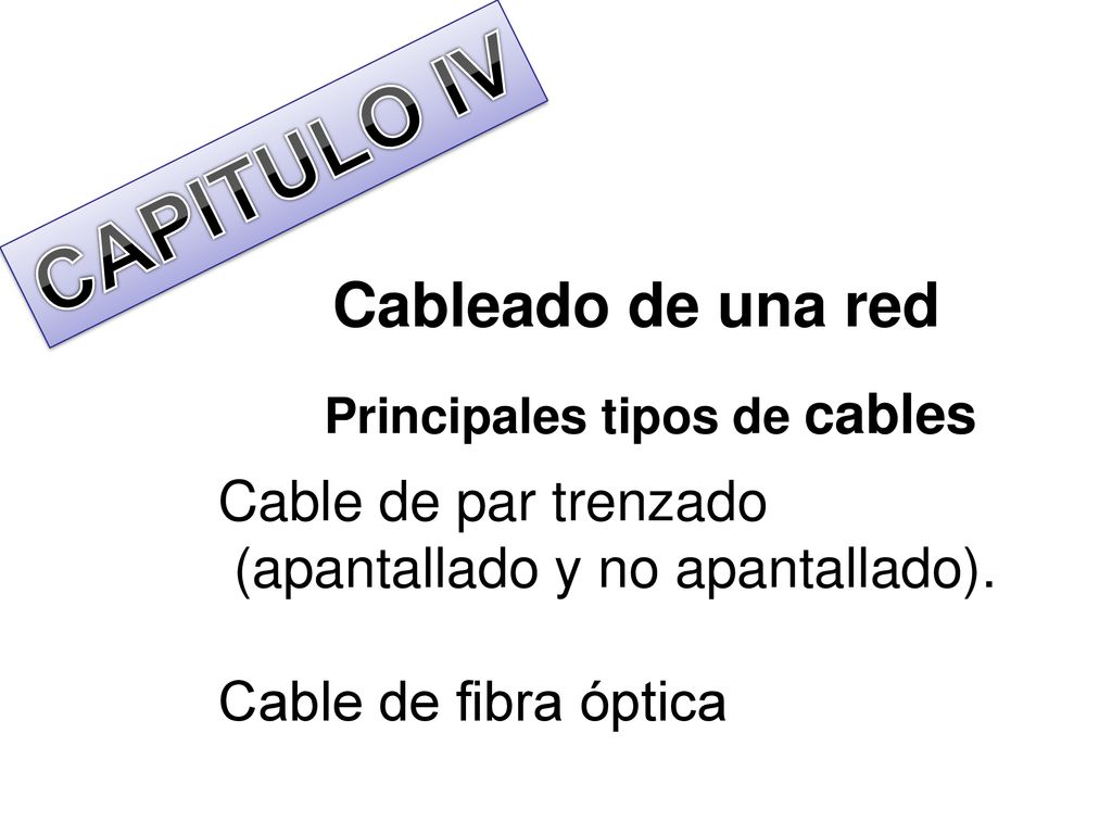 CAPITULO IV Cableado de una red Cable de par trenzado