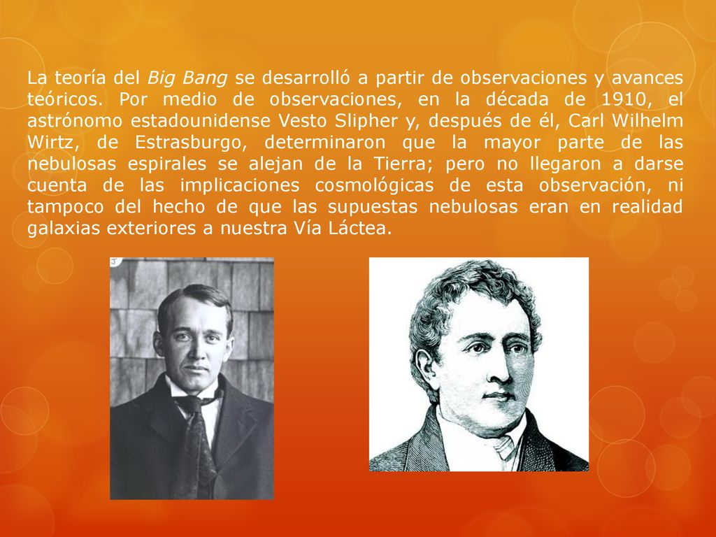 La teoría del Big Bang se desarrolló a partir de observaciones y avances teóricos.