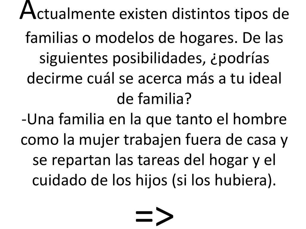 Actualmente existen distintos tipos de familias o modelos de hogares