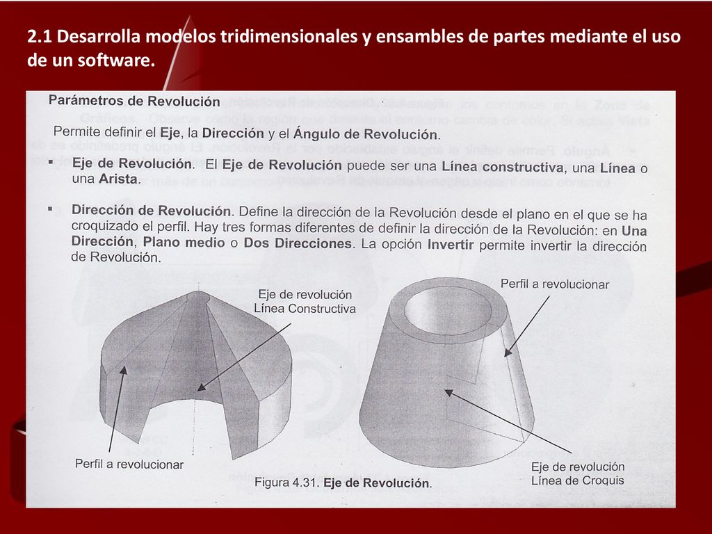 2.1 Desarrolla modelos tridimensionales y ensambles de partes mediante el uso de un software.