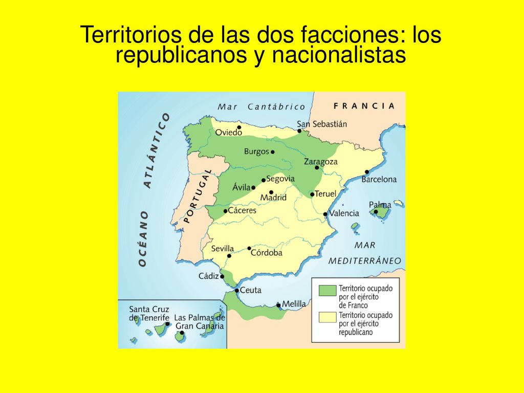 Territorios de las dos facciones: los republicanos y nacionalistas