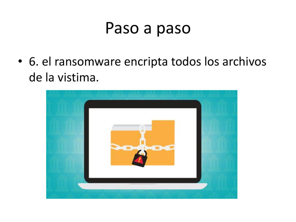 Paso a paso 6. el ransomware encripta todos los archivos de la vistima.