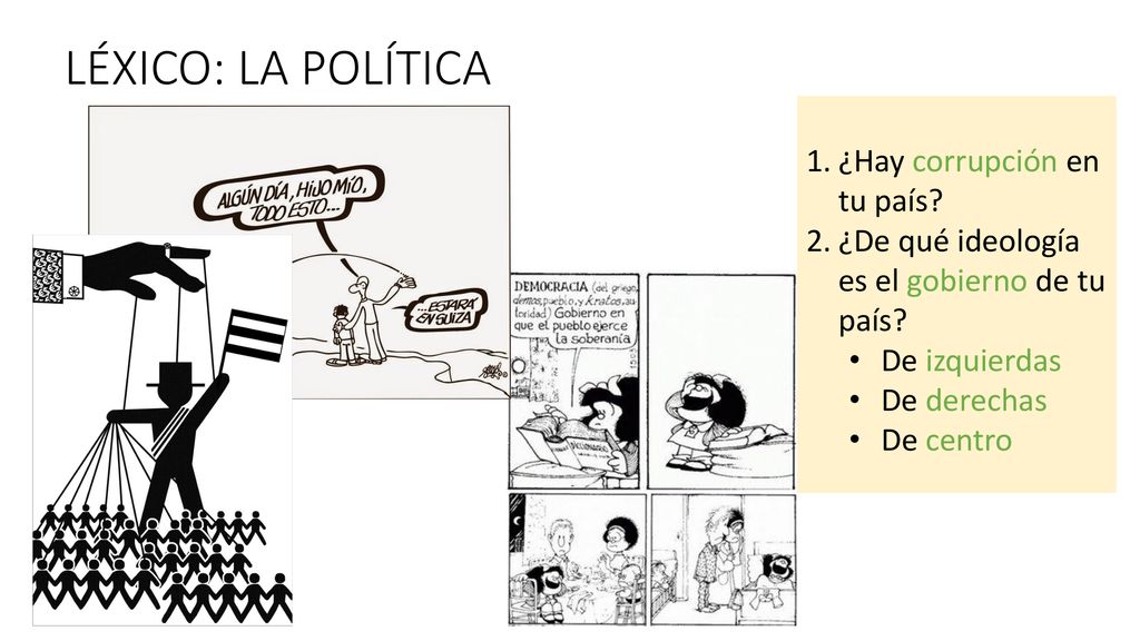 LÉXICO: LA POLÍTICA ¿Hay corrupción en tu país