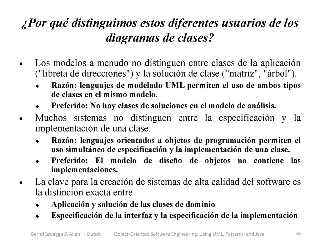 ¿Por qué distinguimos estos diferentes usuarios de los diagramas de clases