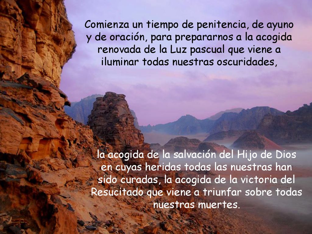 Comienza un tiempo de penitencia, de ayuno y de oración, para prepararnos a la acogida renovada de la Luz pascual que viene a iluminar todas nuestras oscuridades,