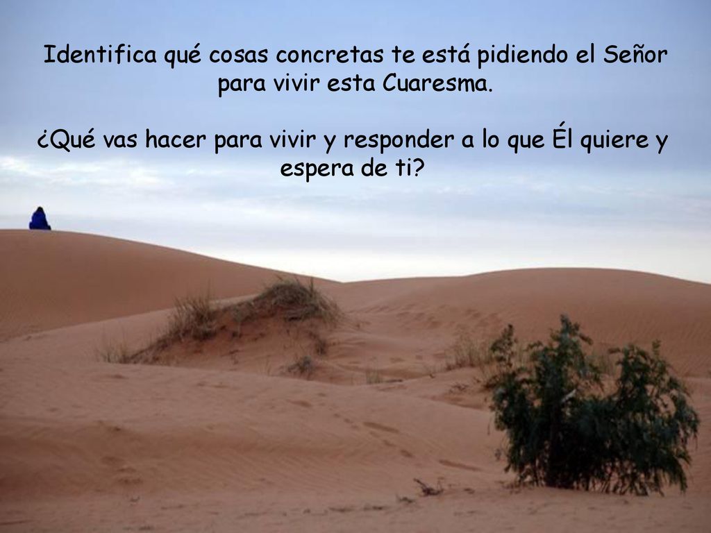 Identifica qué cosas concretas te está pidiendo el Señor para vivir esta Cuaresma.