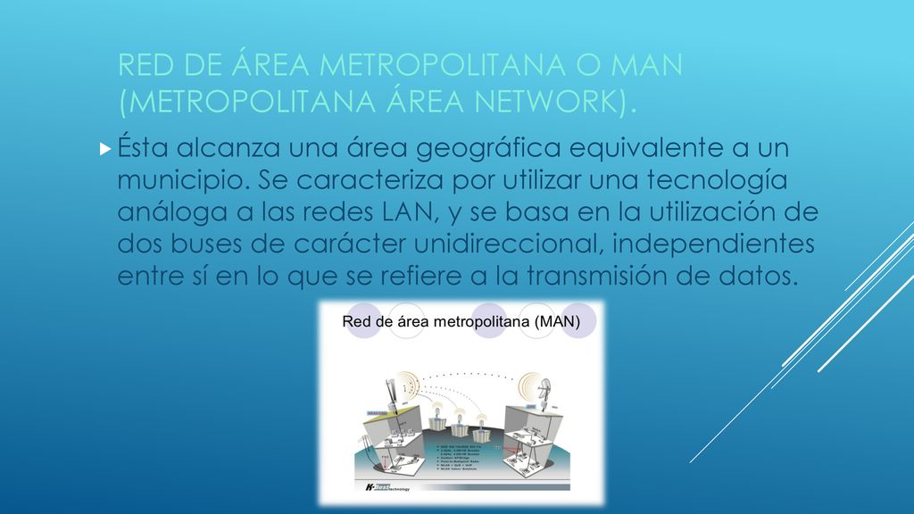 RED DE ÁREA METROPOLITANA o MAN (metropolitana área network).