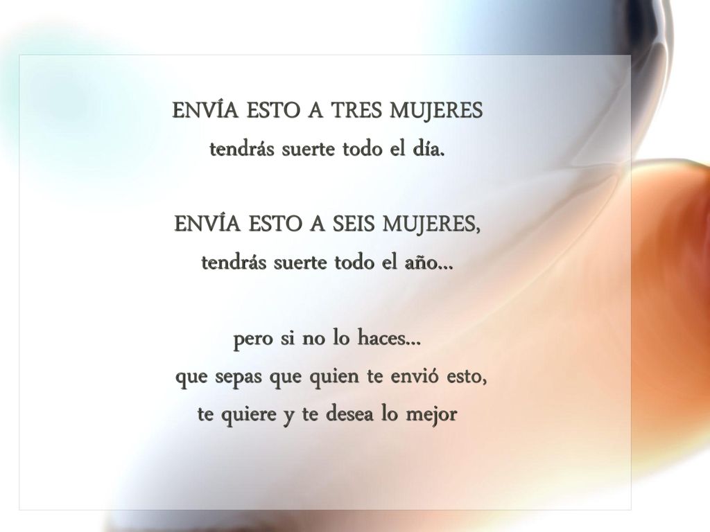 ENVÍA ESTO A TRES MUJERES tendrás suerte todo el día