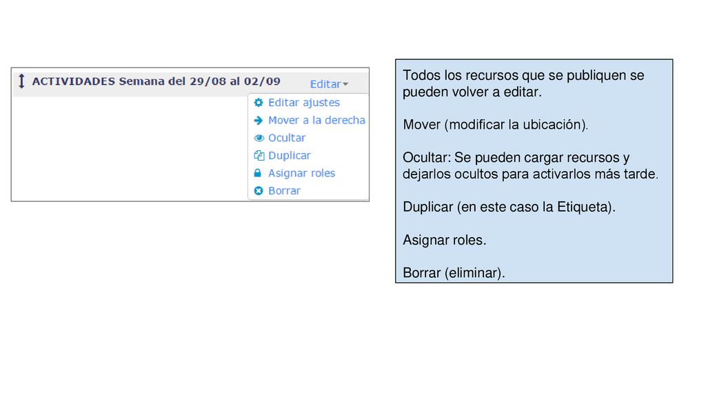 Todos los recursos que se publiquen se pueden volver a editar.
