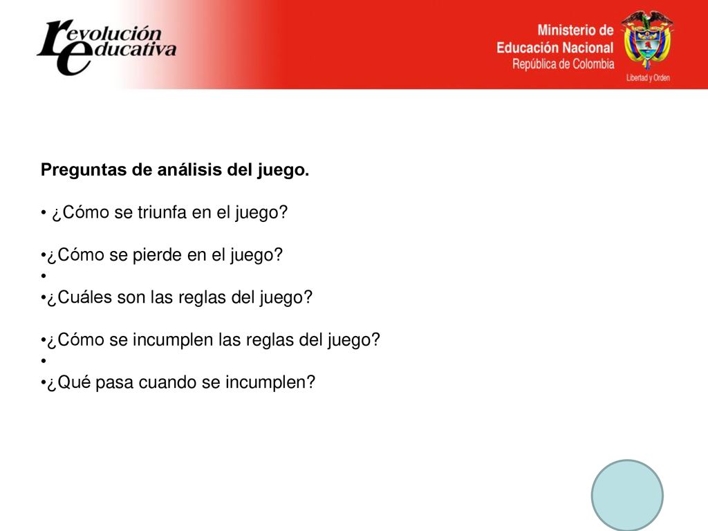 Preguntas de análisis del juego. ¿Cómo se triunfa en el juego