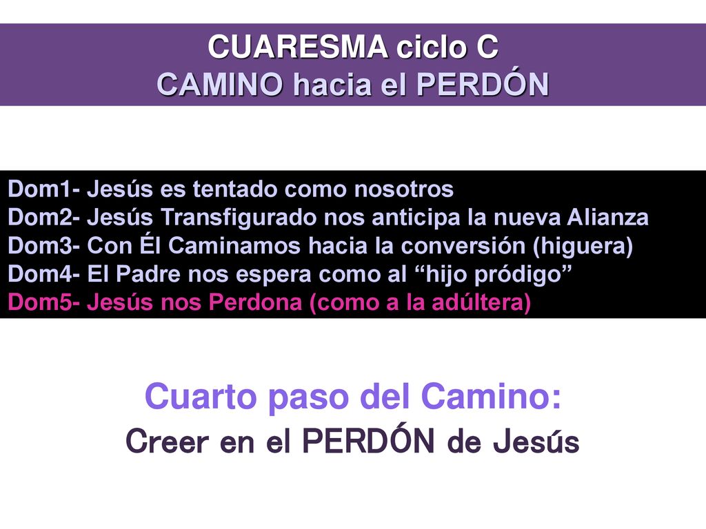 Cuarto paso del Camino: Creer en el PERDÓN de Jesús