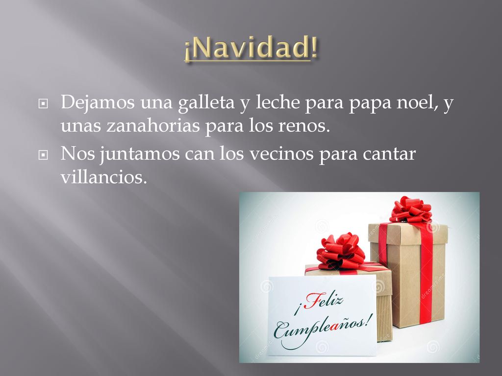 ¡Navidad. Dejamos una galleta y leche para papa noel, y unas zanahorias para los renos.