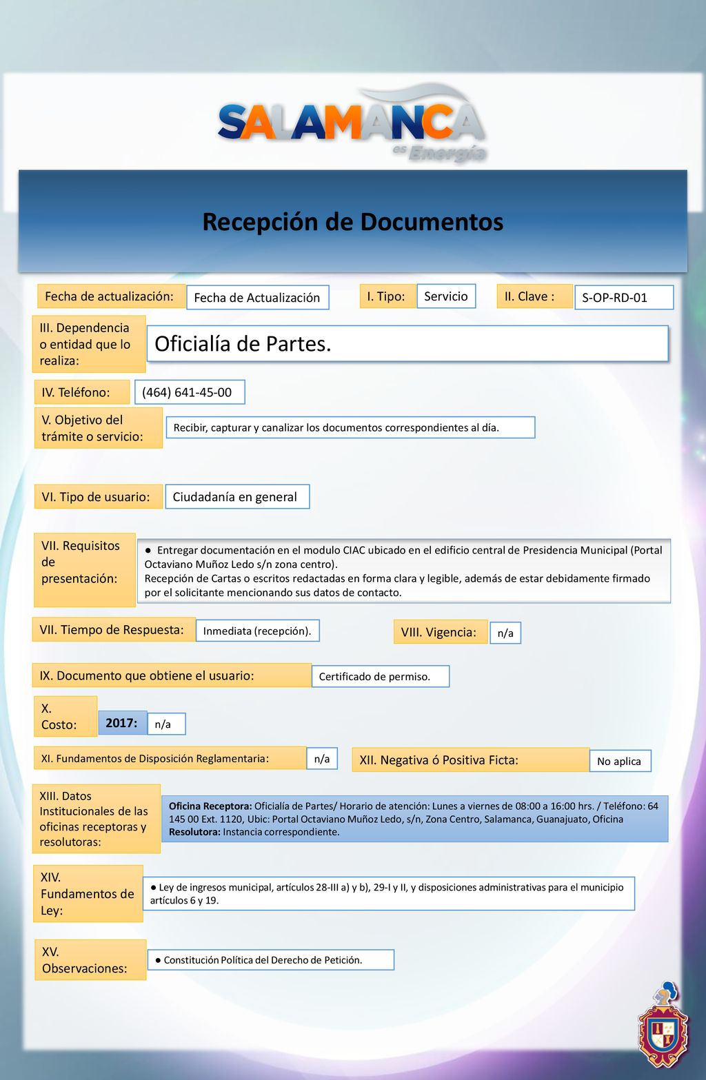 Recepción de Documentos