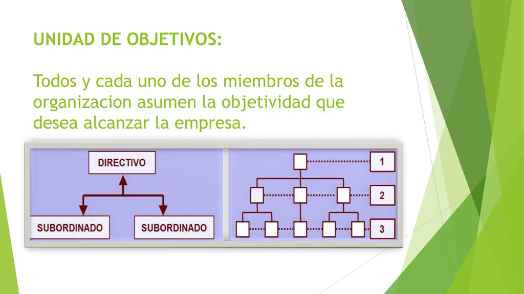 UNIDAD DE OBJETIVOS: Todos y cada uno de los miembros de la organizacion asumen la objetividad que desea alcanzar la empresa.