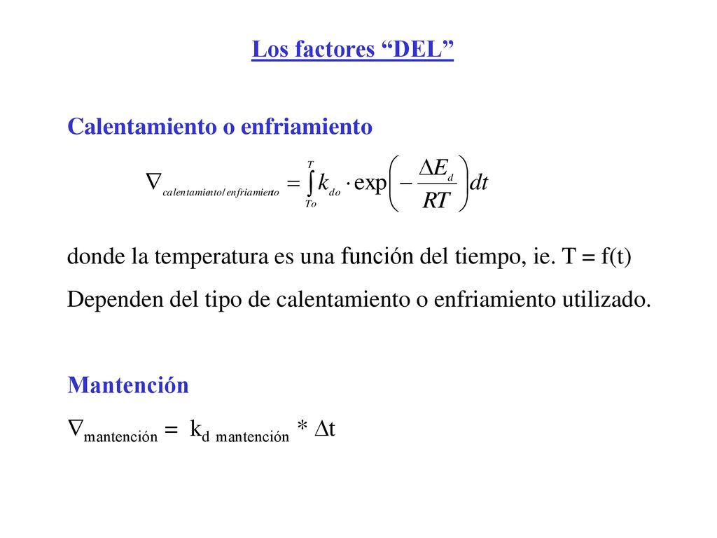 Los factores DEL Calentamiento o enfriamiento. donde la temperatura es una función del tiempo, ie. T = f(t)