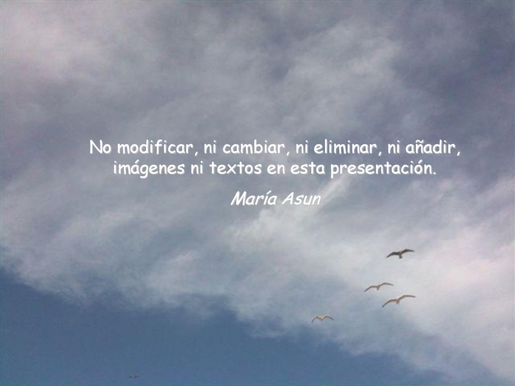 No modificar, ni cambiar, ni eliminar, ni añadir, imágenes ni textos en esta presentación.