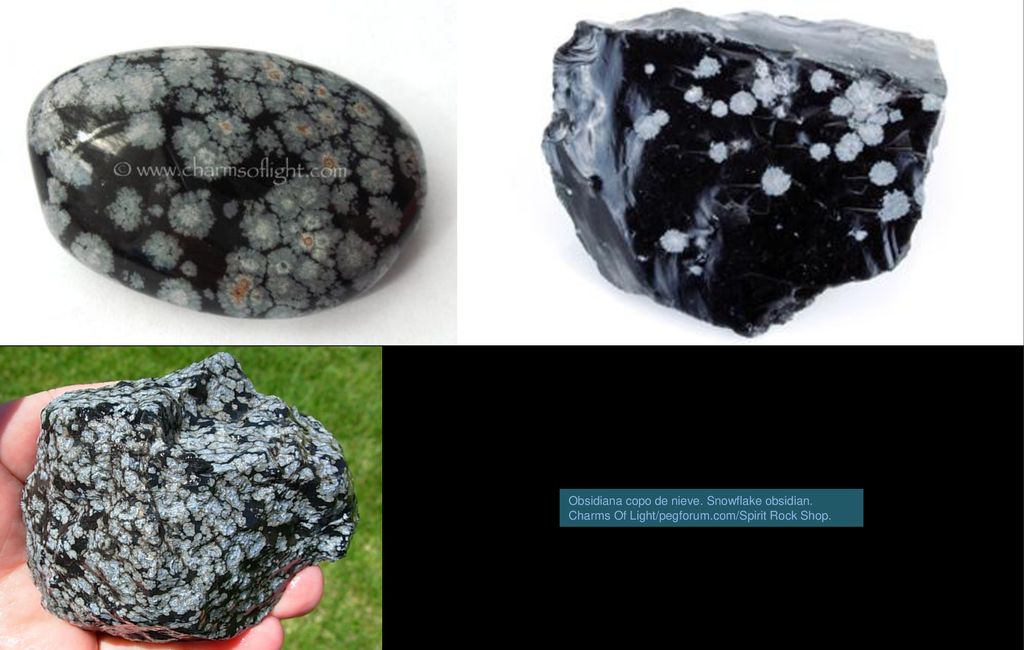 Obsidiana copo de nieve. Snowflake obsidian. Charms Of Light/pegforum