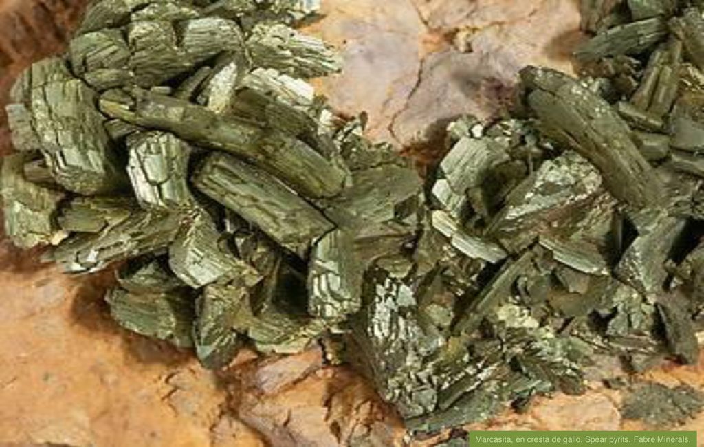 Marcasita, en cresta de gallo. Spear pyrits. Fabre Minerals.