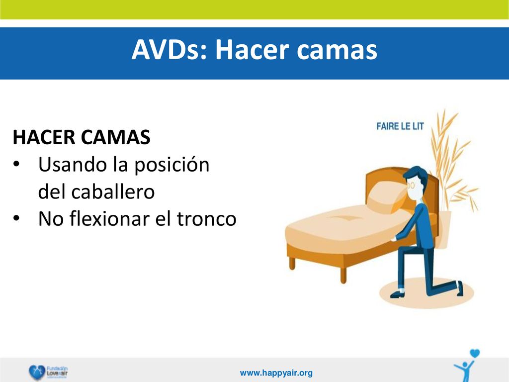 AVDs: Hacer camas HACER CAMAS Usando la posición del caballero