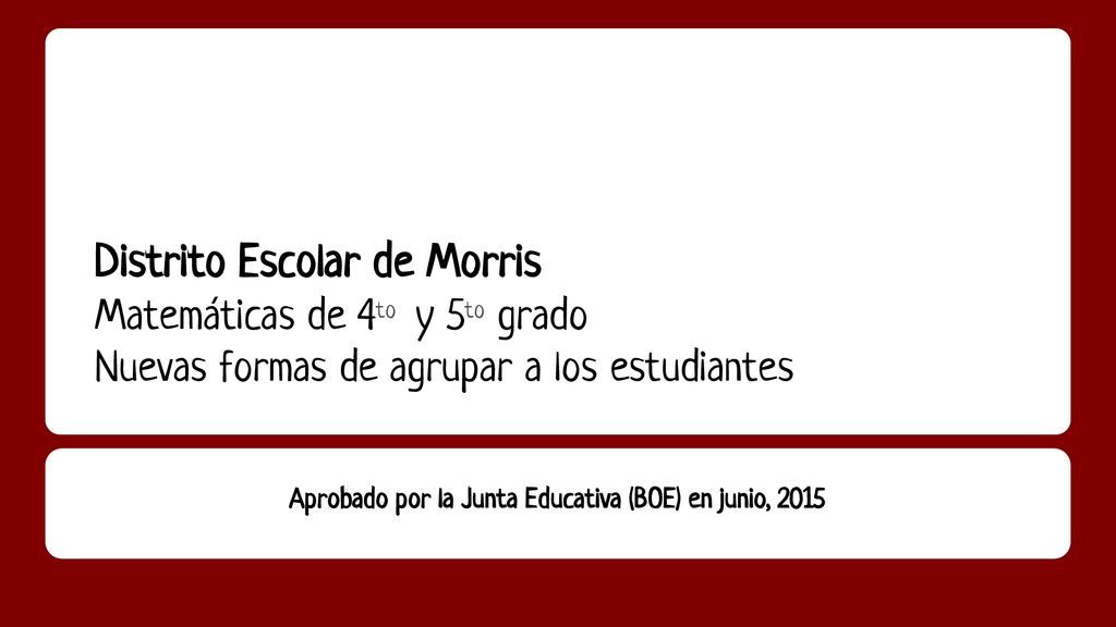 Aprobado por la Junta Educativa (BOE) en junio, 2015