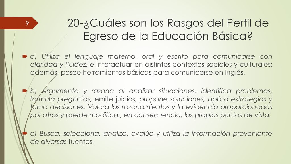 20-¿Cuáles son los Rasgos del Perfil de Egreso de la Educación Básica