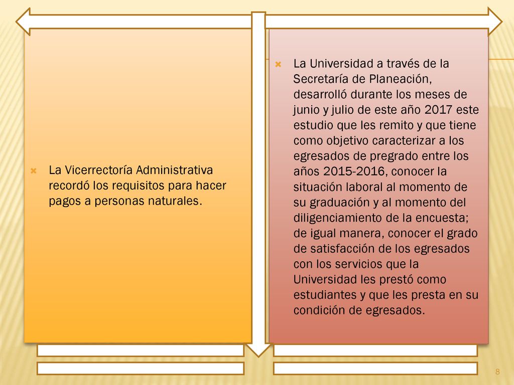 La Vicerrectoría Administrativa recordó los requisitos para hacer pagos a personas naturales.