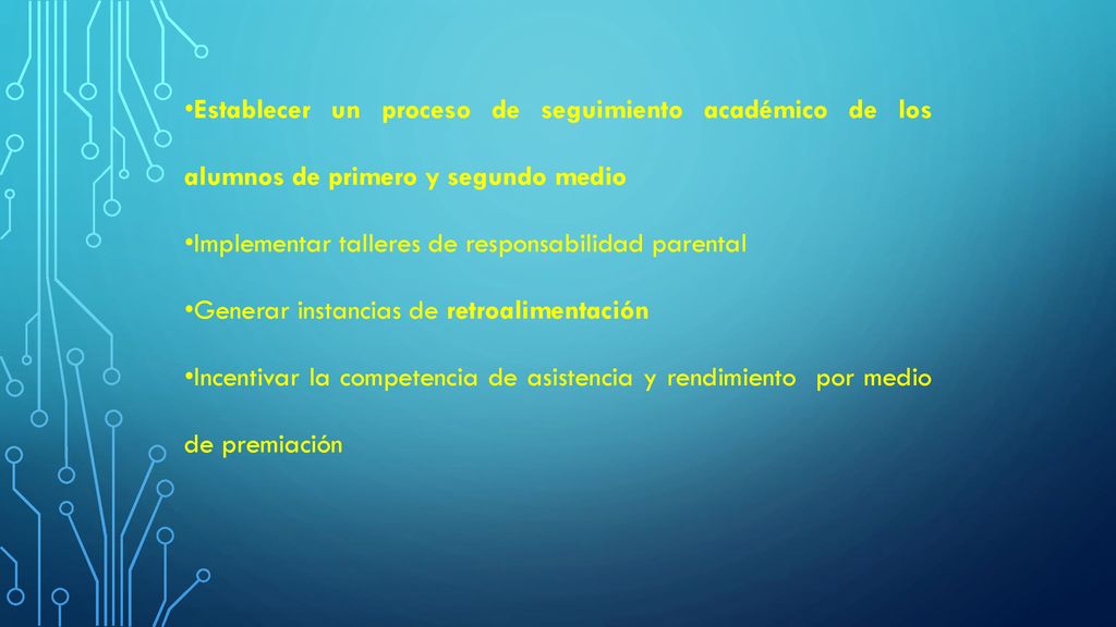 Establecer un proceso de seguimiento académico de los alumnos de primero y segundo medio