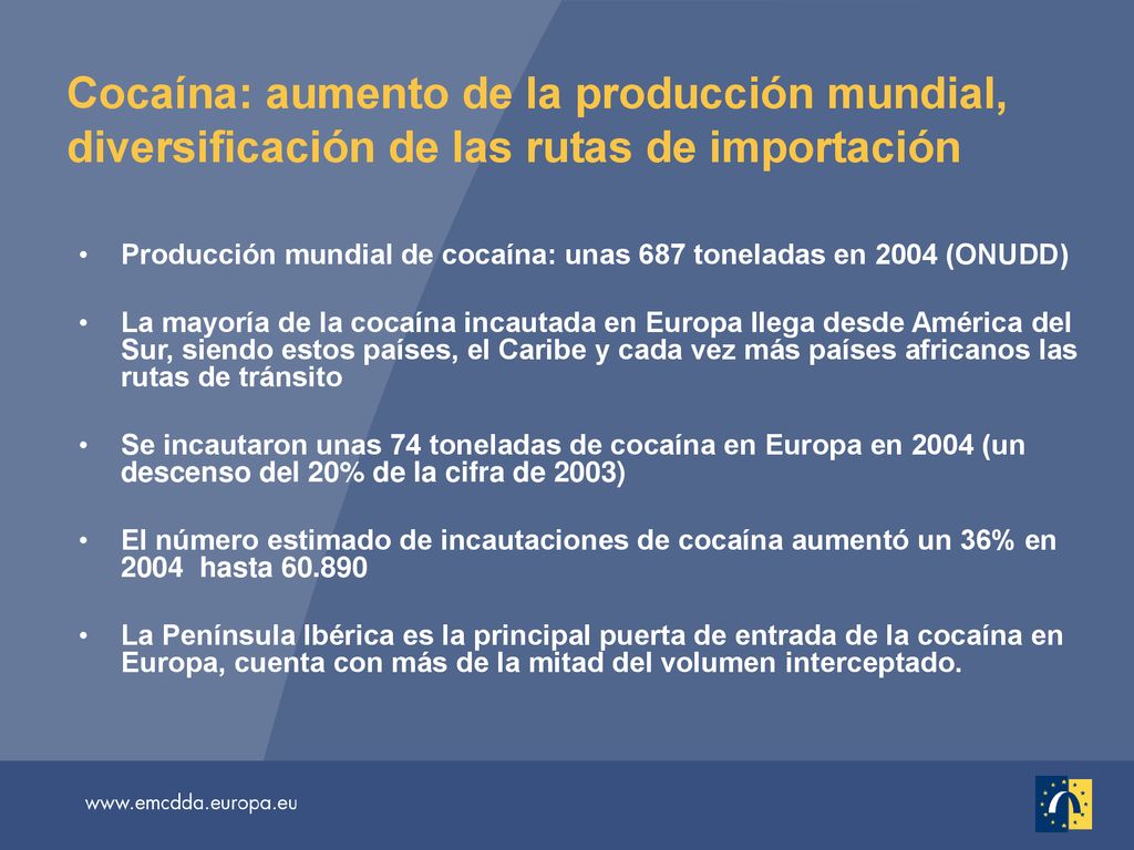 Cocaína: aumento de la producción mundial, diversificación de las rutas de importación