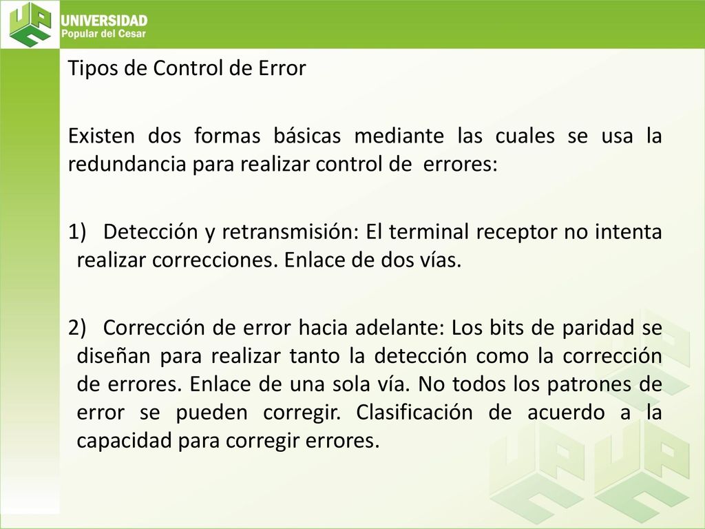 Tipos de Control de Error