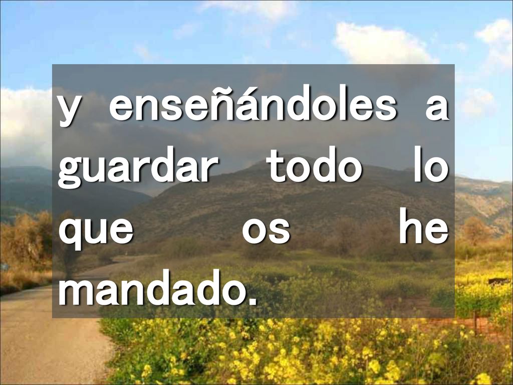 y enseñándoles a guardar todo lo que os he mandado.