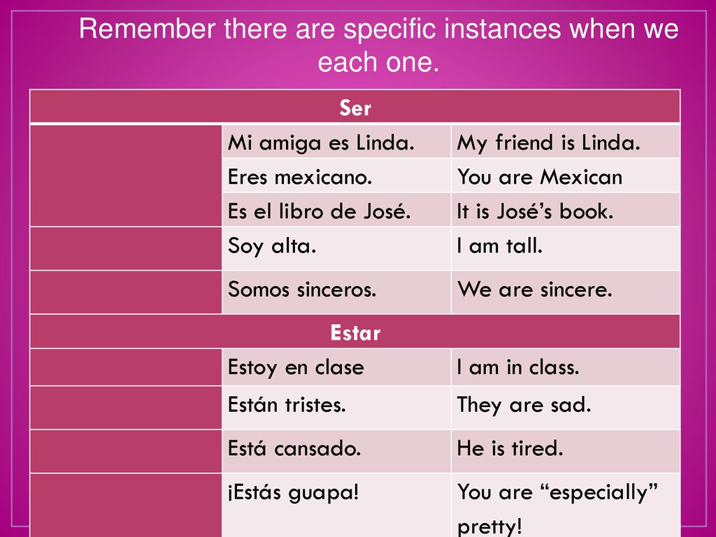 Remember there are specific instances when we each one. .