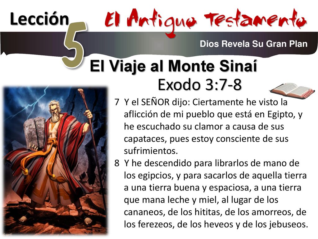 5 El Antiguo Testamento Lección Exodo 3:7-8 El Viaje al Monte Sinaí