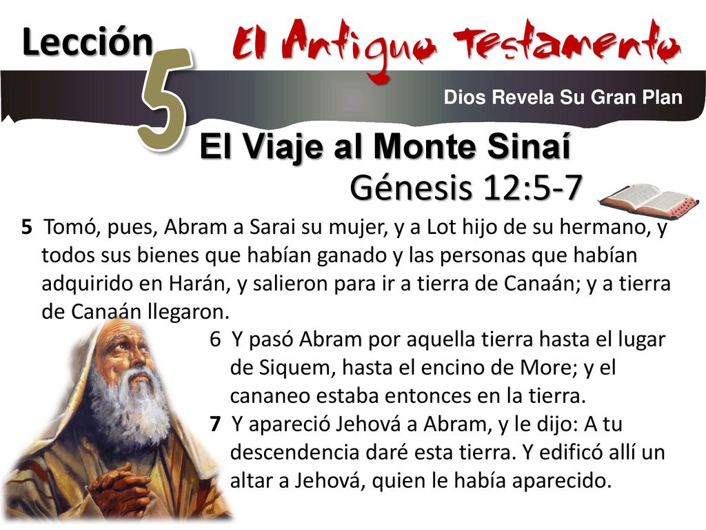 5 El Antiguo Testamento Lección Génesis 12:5-7 El Viaje al Monte Sinaí