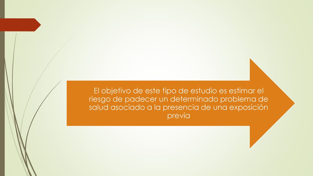 El objetivo de este tipo de estudio es estimar el riesgo de padecer un determinado problema de salud asociado a la presencia de una exposición previa