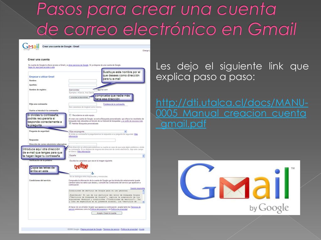 Pasos para crear una cuenta de correo electrónico en Gmail