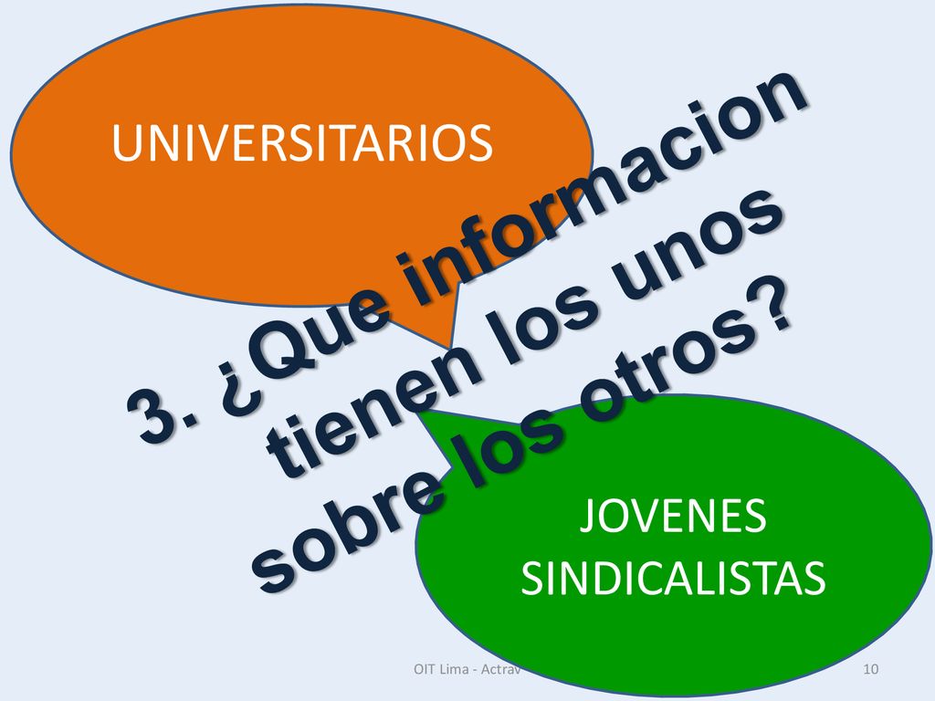 3. ¿Que informacion tienen los unos sobre los otros