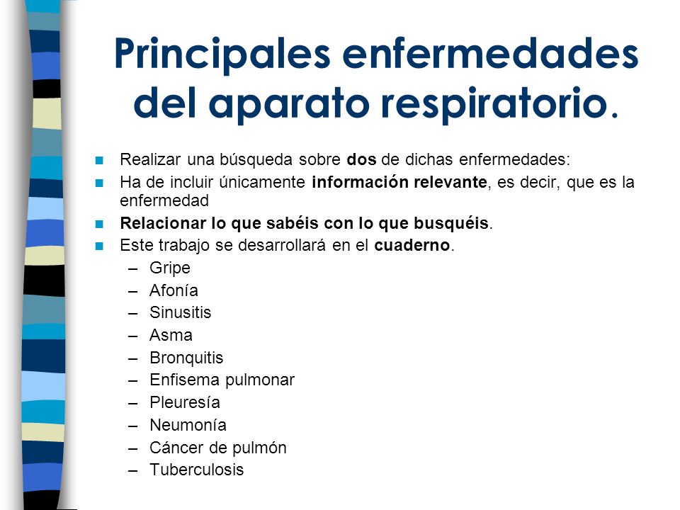 Principales enfermedades del aparato respiratorio.