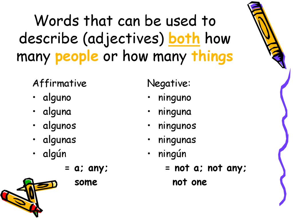 Words that can be used to describe (adjectives) both how many people or how many things