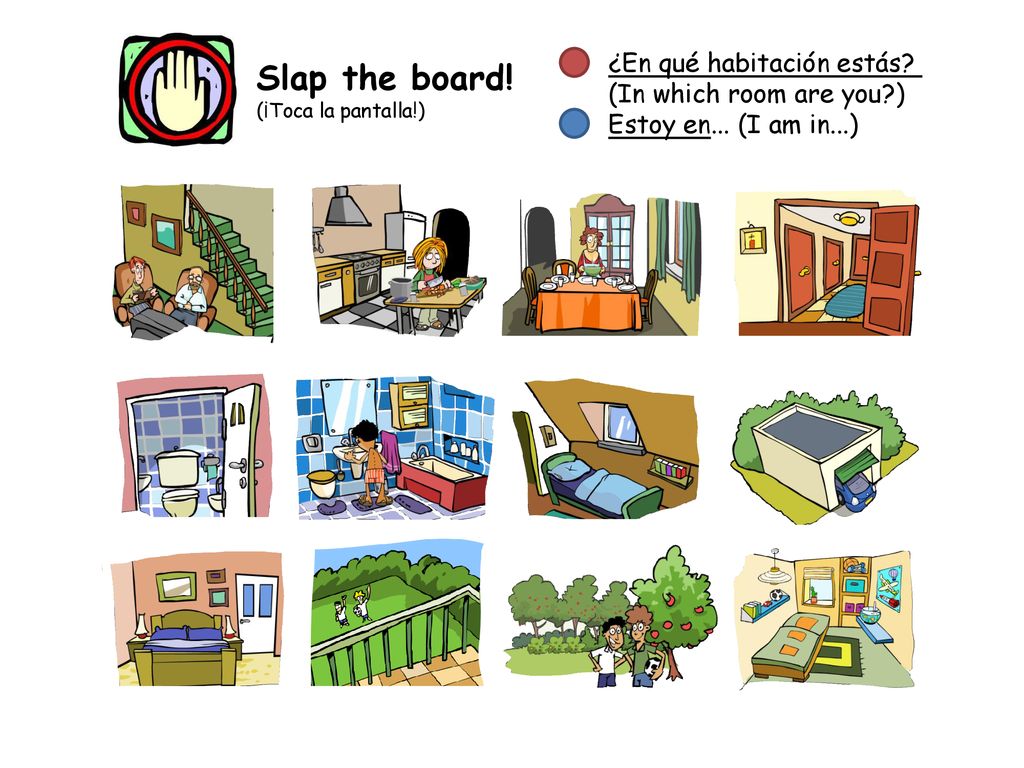 Slap the board! ¿En qué habitación estás (In which room are you )